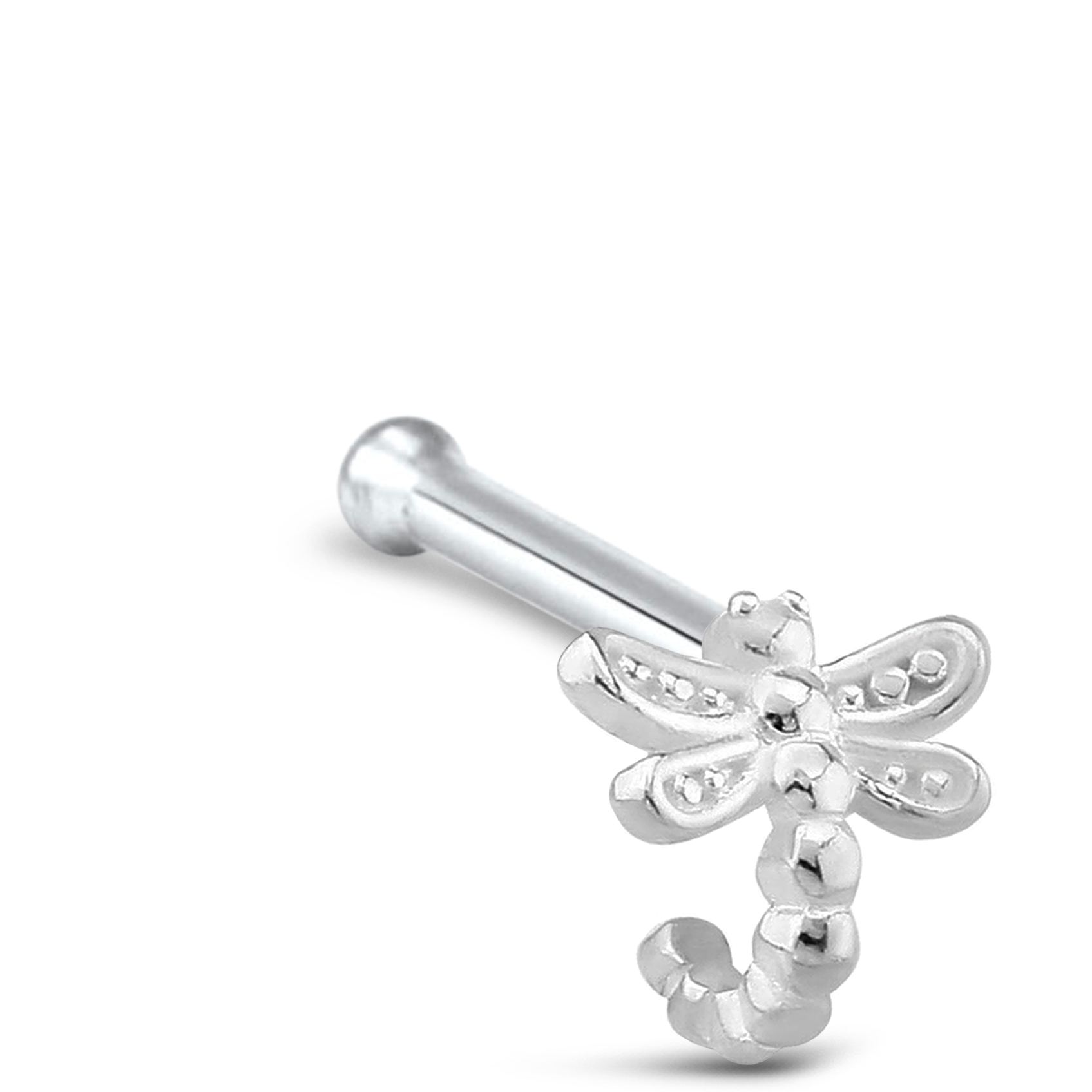 Dragonfly Nose Hugger Stud Ring 925 Sterling Silver