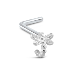 Sterling Silver Dragonfly Nose Hugger L Bend