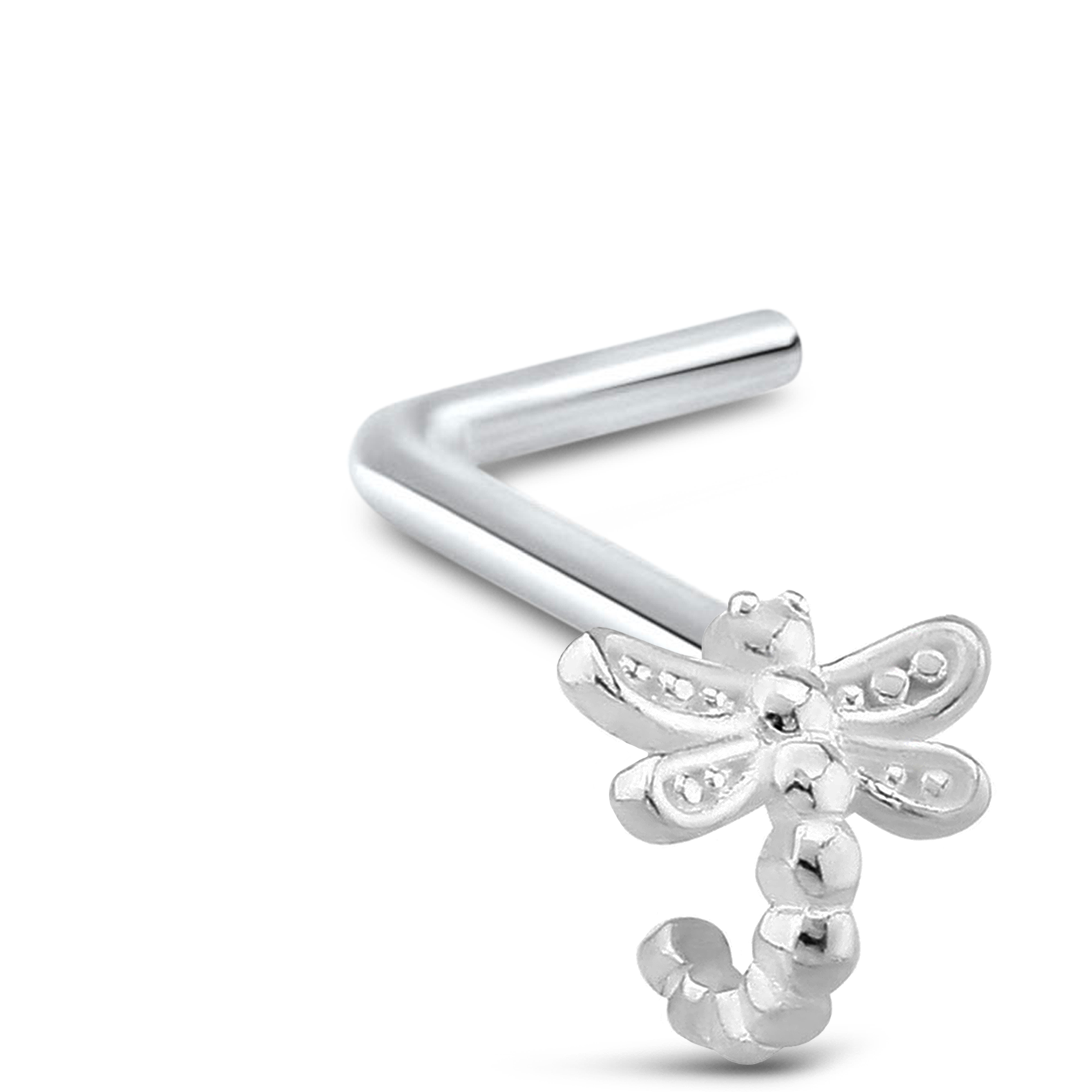 Dragonfly Nose Hugger Stud Ring 925 Sterling Silver