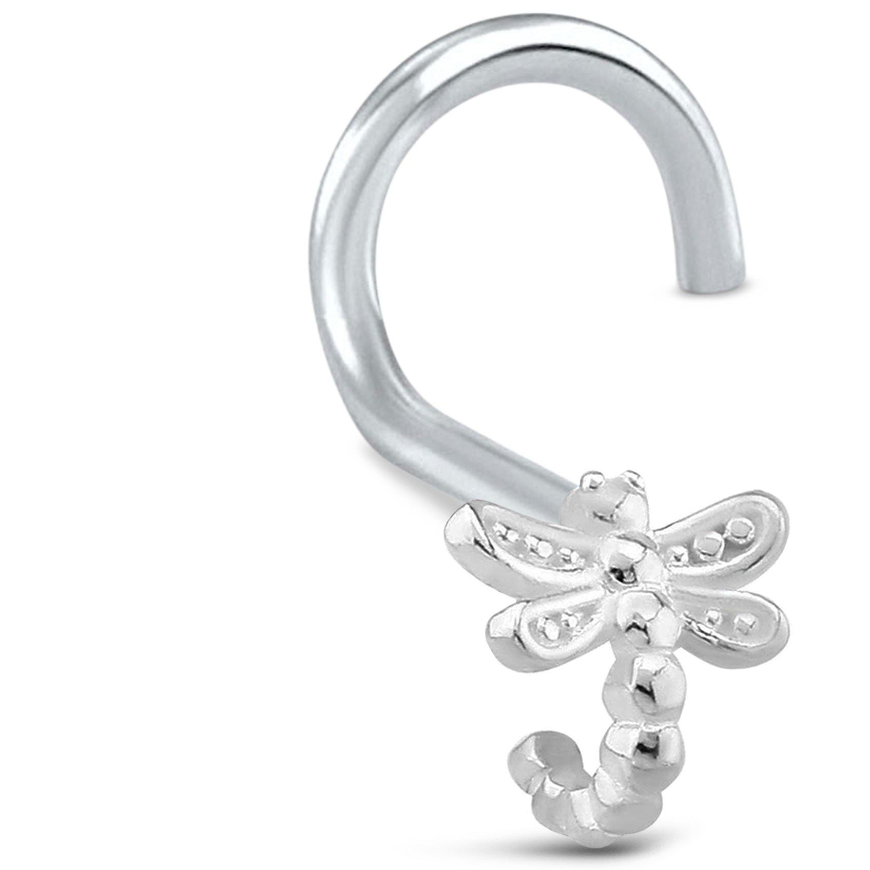 Dragonfly Nose Hugger Stud Ring 925 Sterling Silver
