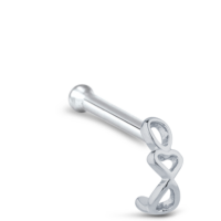 Sterling Silver Heart Chain Nose Hugger Bone