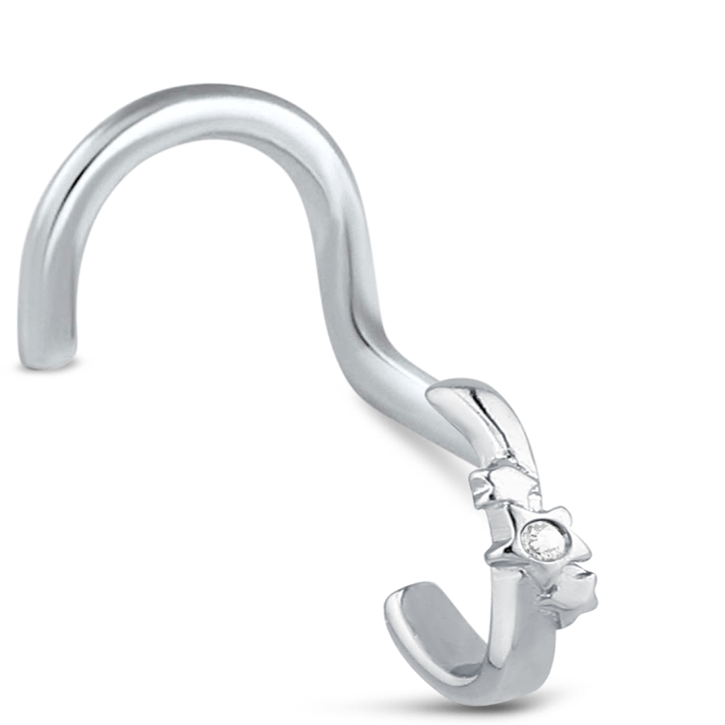 Sterling Silver Stars Nose Hugger Right Nose Screw