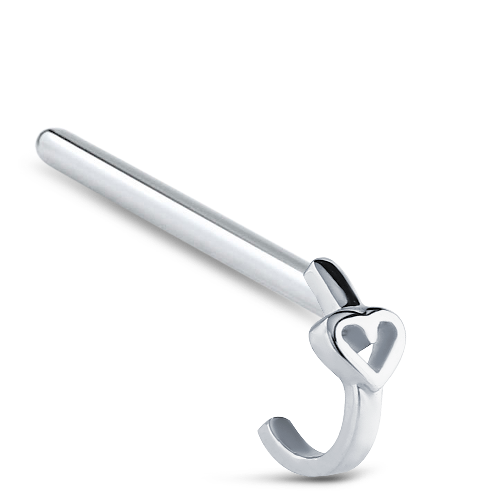 Hollow Heart Nose Hugger Stud 925 Sterling Silver