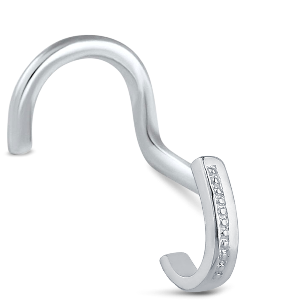 Sterling Silver Nose Hugger Right Nose Screw Featuring a studded design