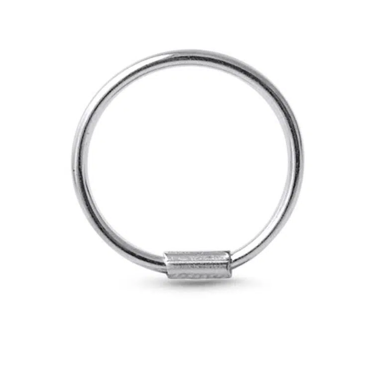 sterling silver hoop featuring a solid curved design