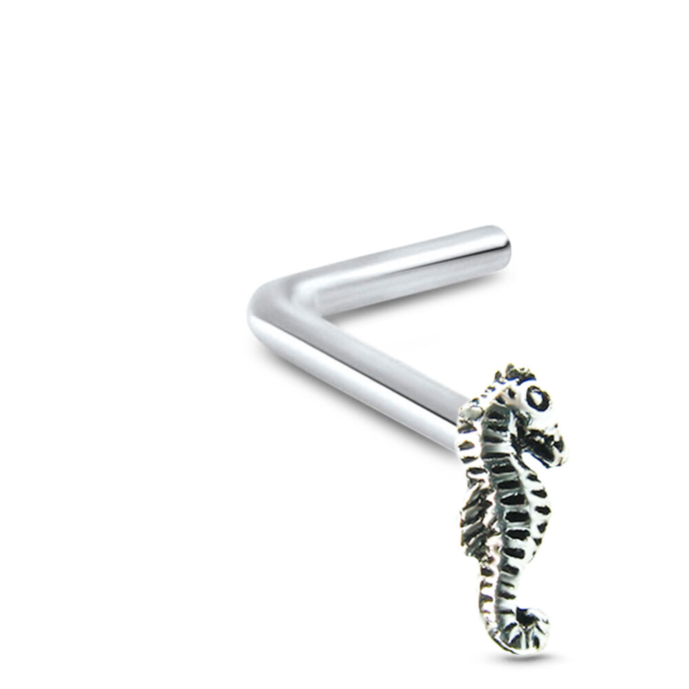 Seahorse Nose Stud 925 Sterling Silver 22G