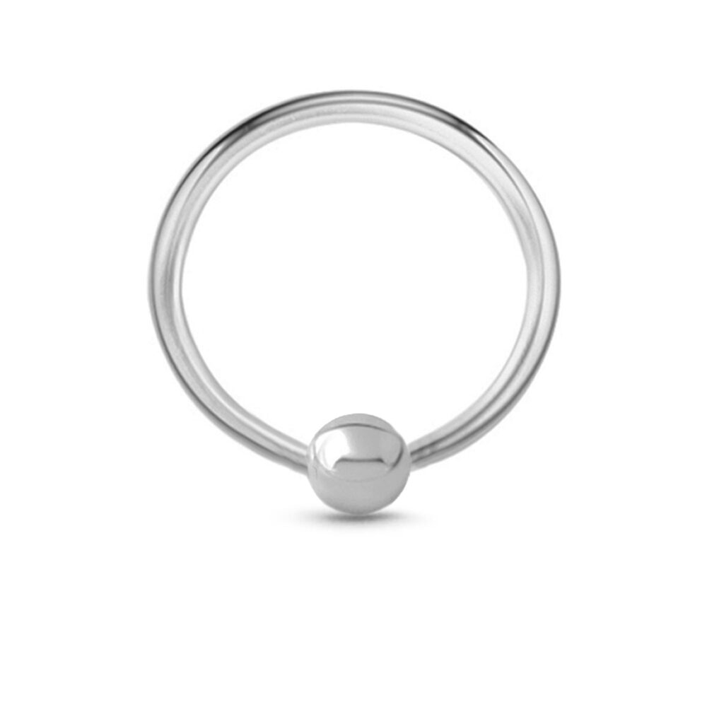Ball Seamless Nose Ring Hoop 18K Yellow, Rose Gold 925 Sterling Silver