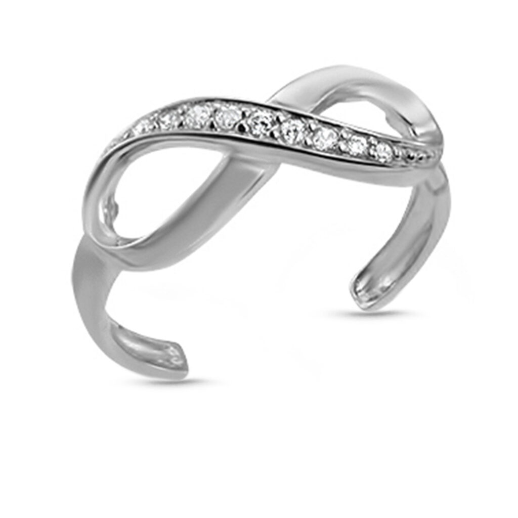 Sterling Silver Toe Ring Featuring a Infinity Design