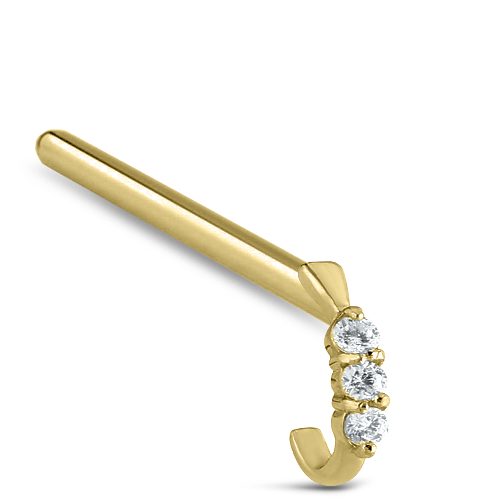 Triple Claw Set CZ Nose Hugger 316L Surgical Steel 20G