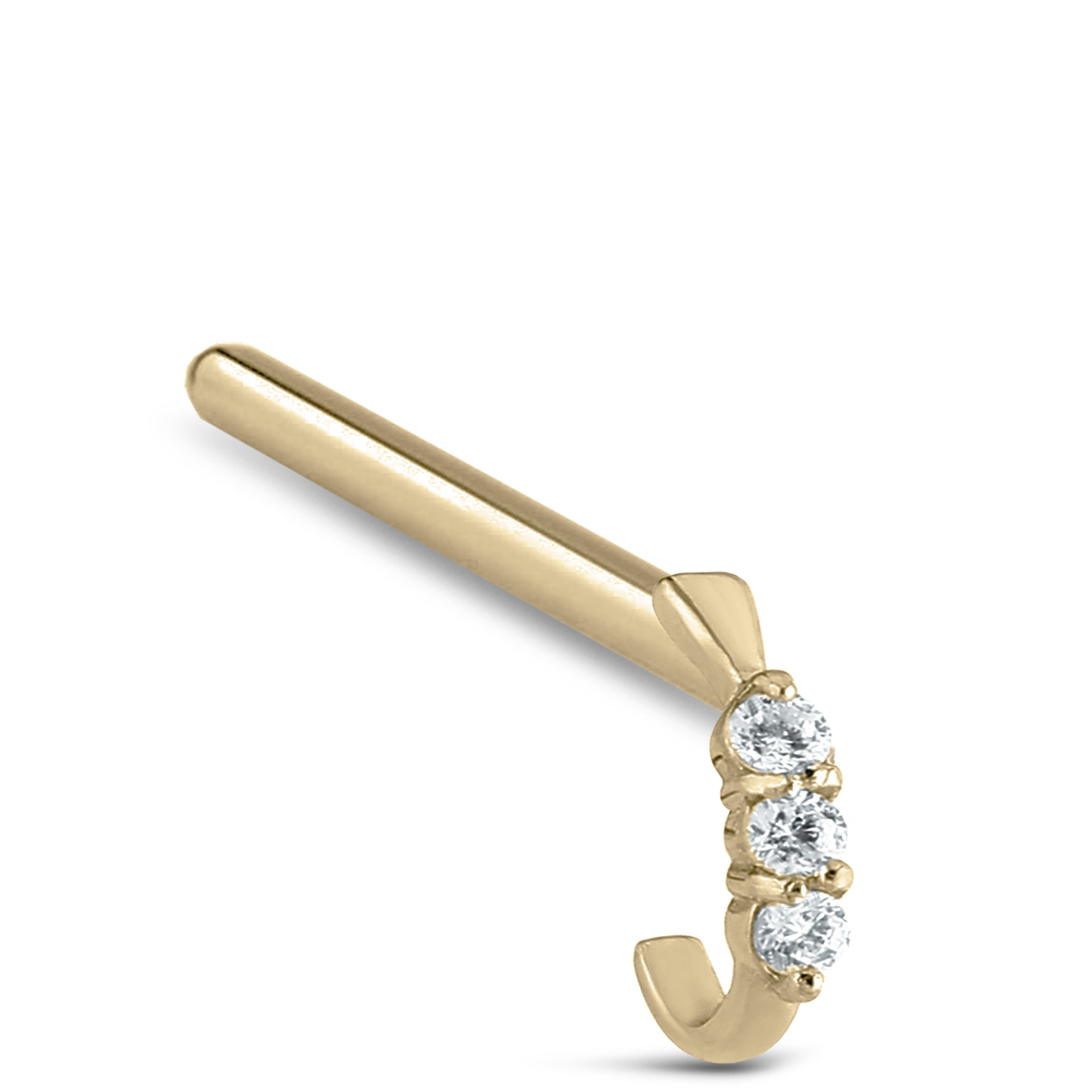 Triple Claw Set CZ Nose Hugger 316L Surgical Steel 20G