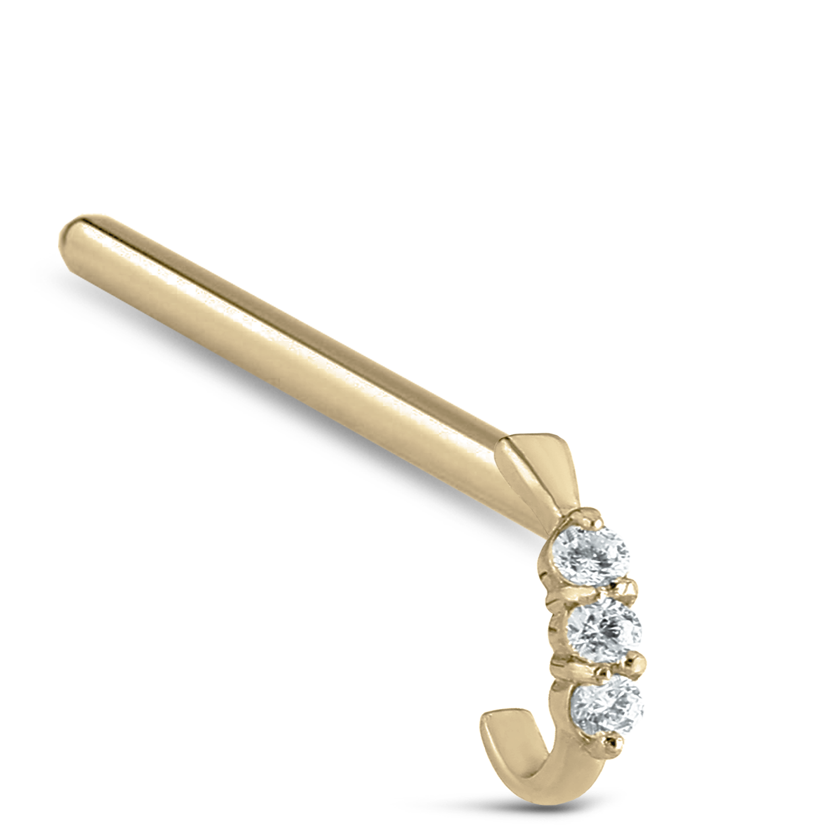 Triple Claw Set CZ Nose Hugger 316L Surgical Steel 20G