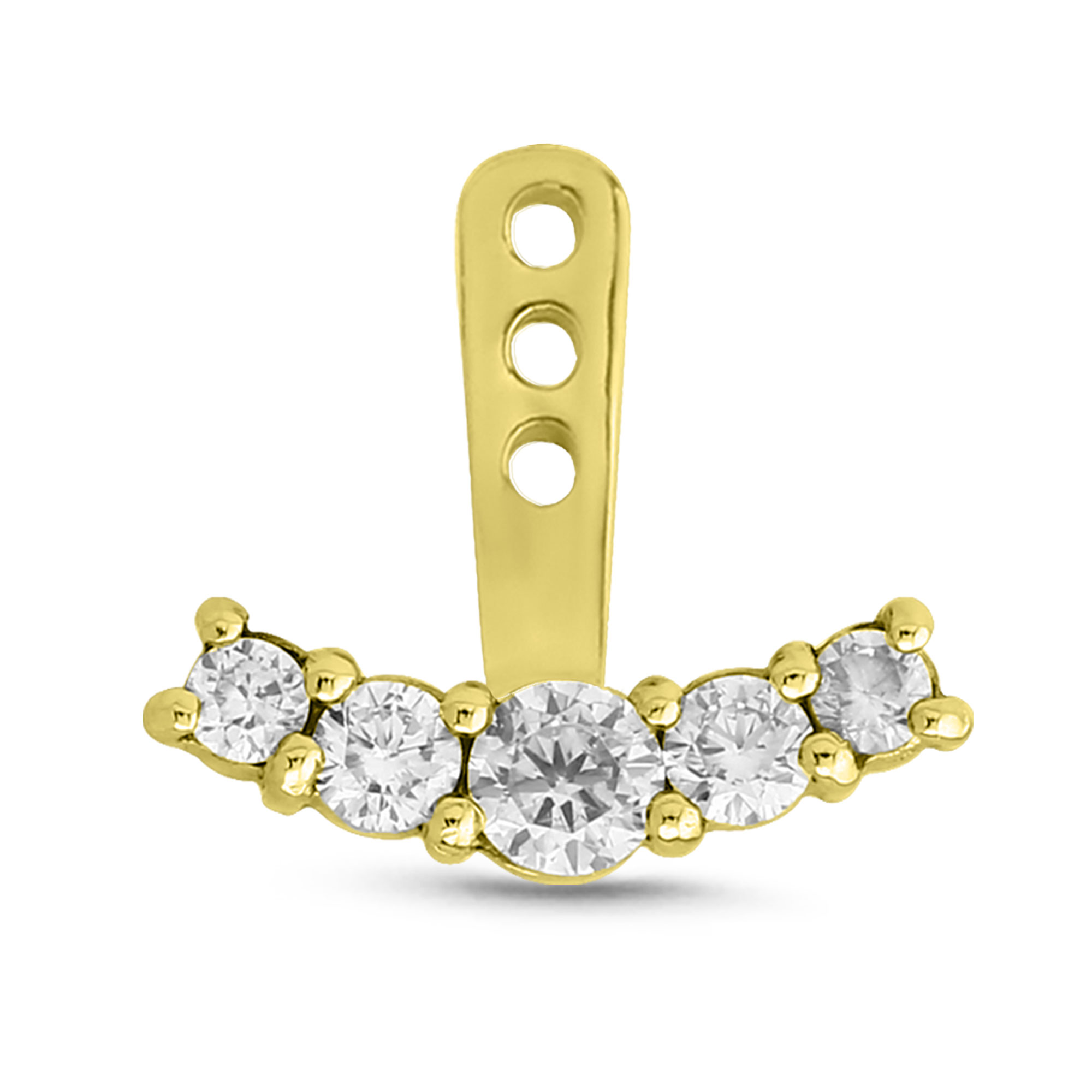 5 Stone Prong Ear Jacket Earrings Cartilage Tragus Helix Labret 316L Surgical Steel