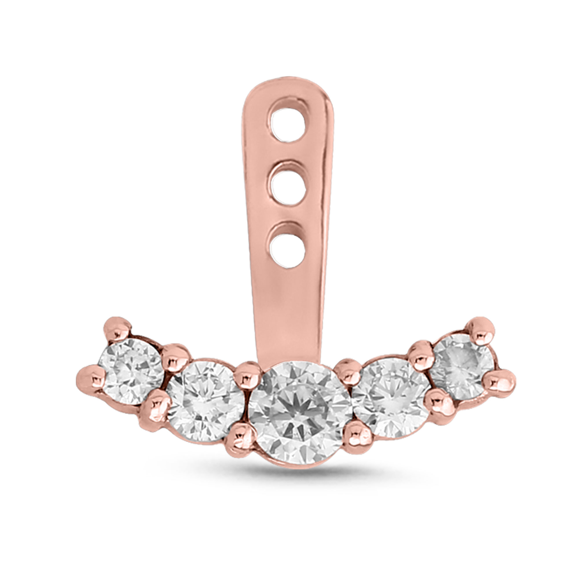 5 Stone Prong Ear Jacket Earrings Cartilage Tragus Helix Labret 316L Surgical Steel