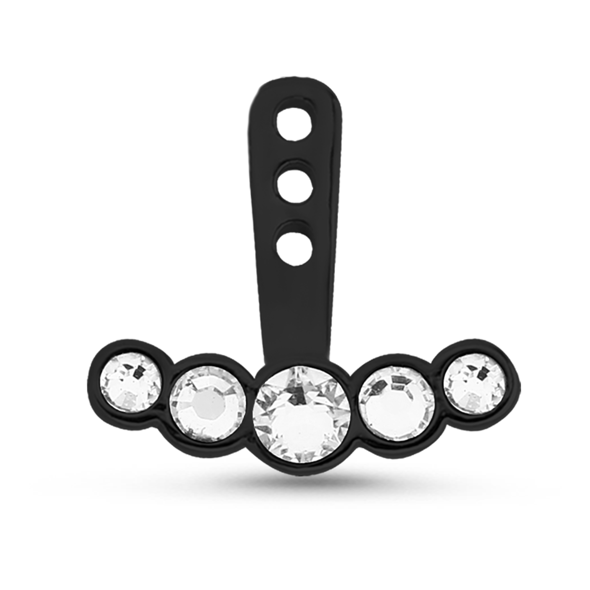 5 Stone Ear Jacket Earrings Cartilage Tragus Helix Labret 316L Surgical Steel