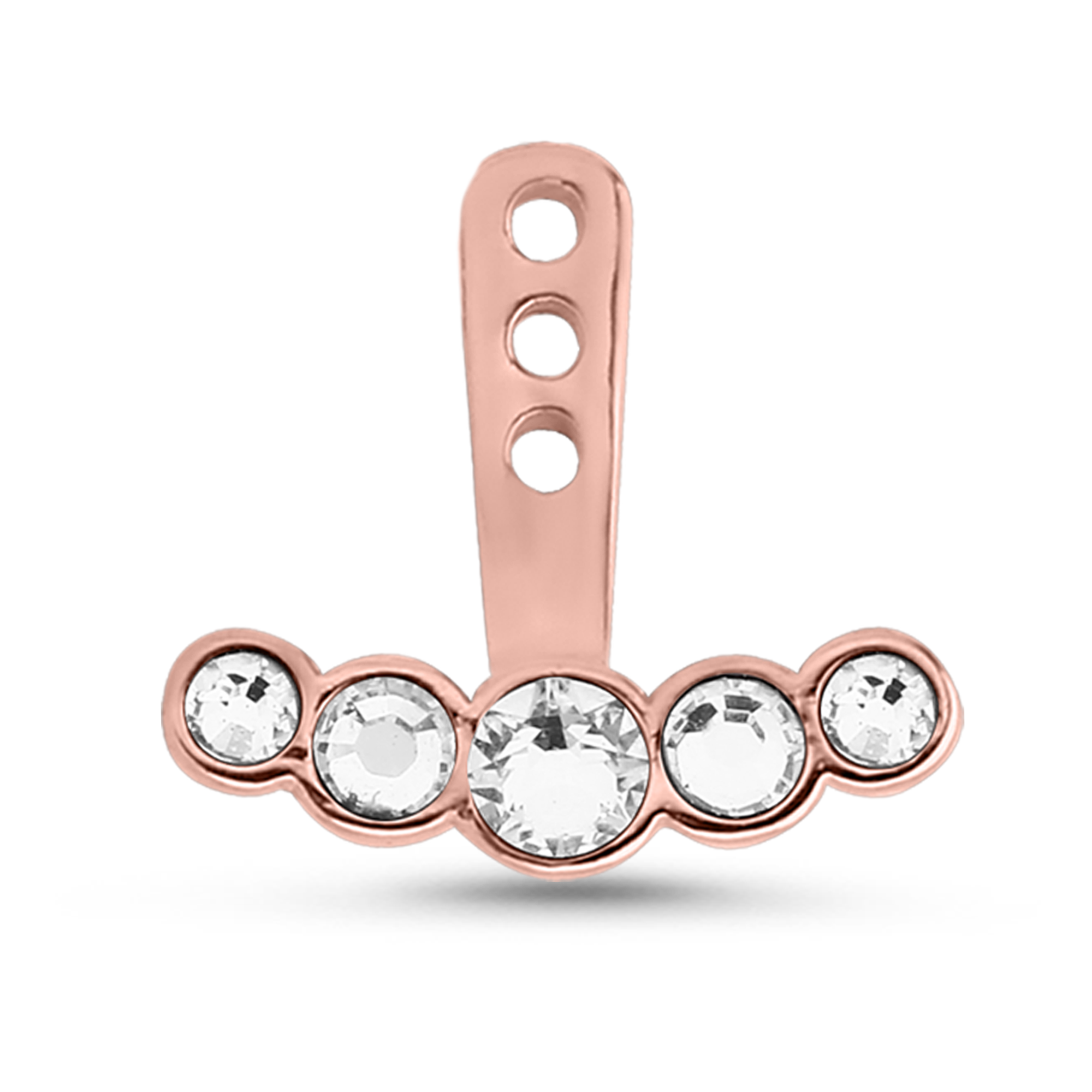 5 Stone Ear Jacket Earrings Cartilage Tragus Helix Labret 316L Surgical Steel