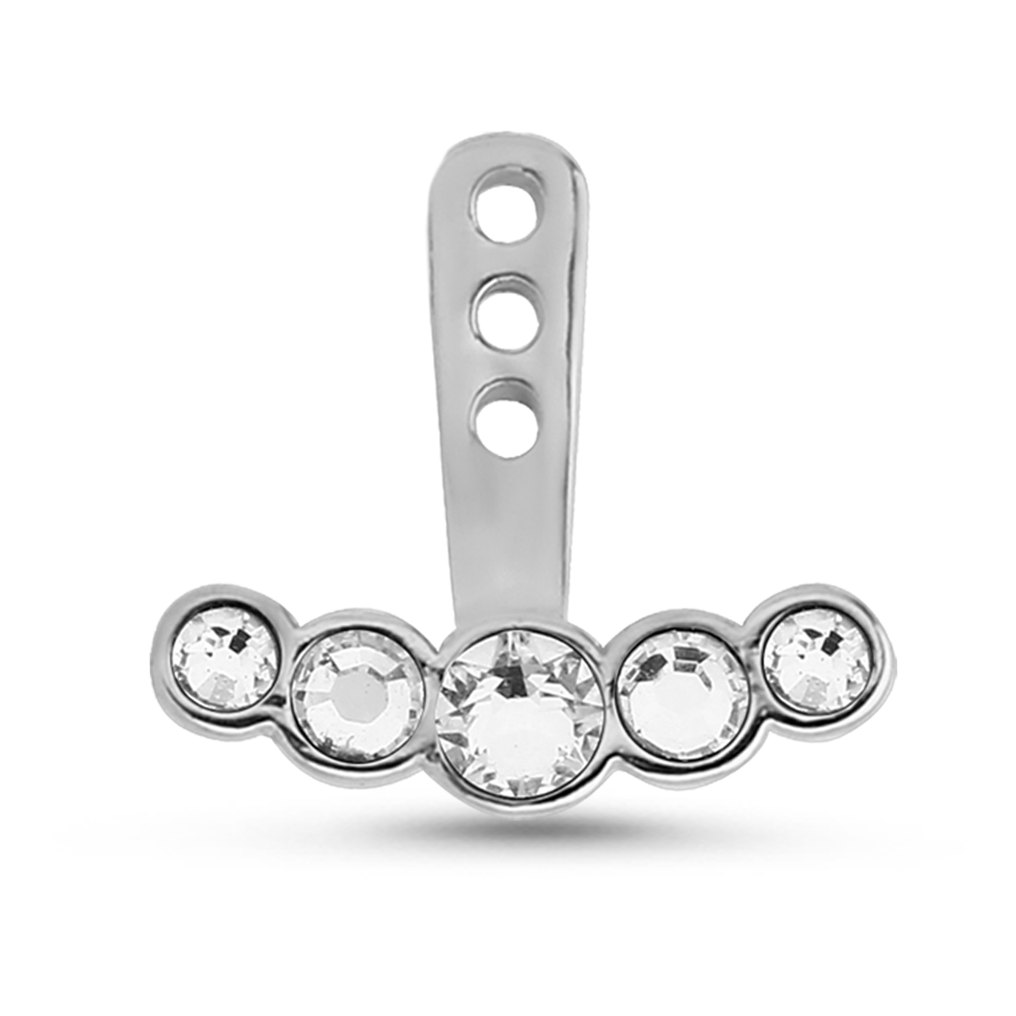 5 Stone Ear Jacket Earrings Cartilage Tragus Helix Labret 316L Surgical Steel