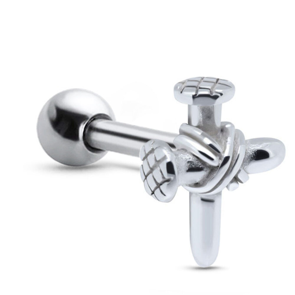Nails Ear Cartilage Earring Helix Tragus Stud 316L Surgical Steel 16G