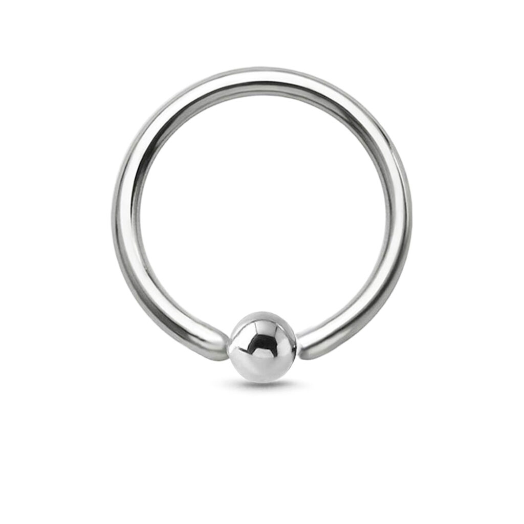 surgical steel annealed nose hoop with a 2mm ball