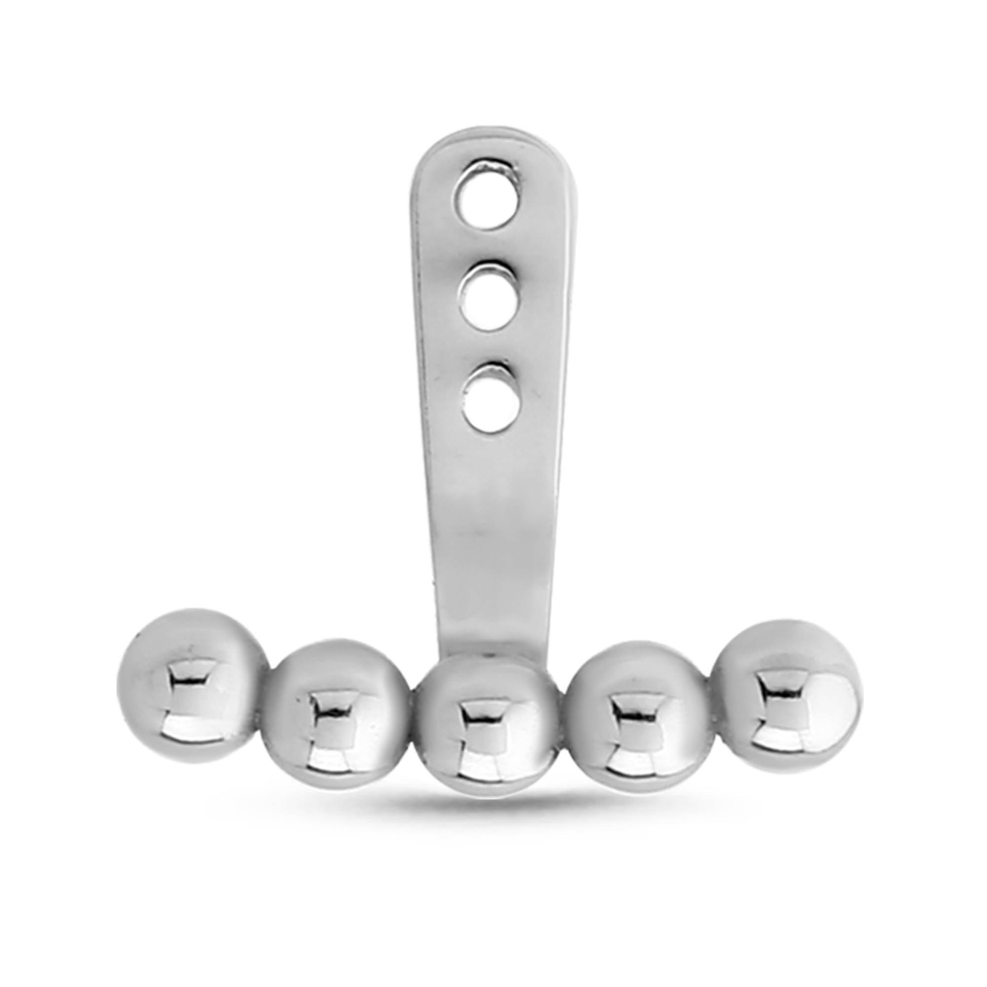 5 Ball Ear Jacket Earrings Cartilage Tragus Helix Labret 316L Surgical Steel