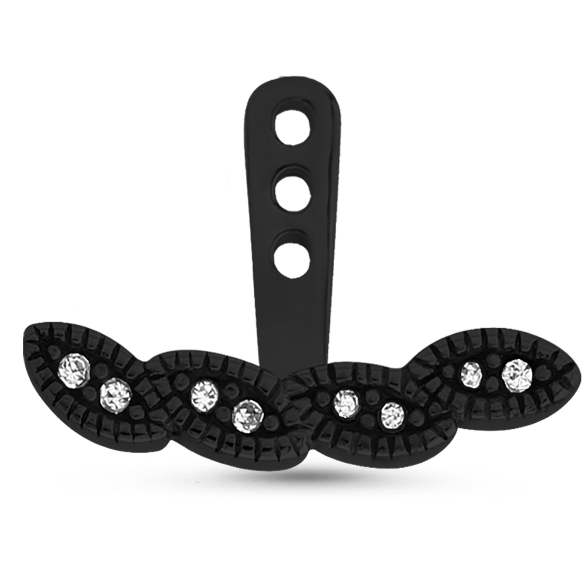 Studded Leaves Ear Jacket Earrings Cartilage Tragus Helix Labret 316L Surgical Steel