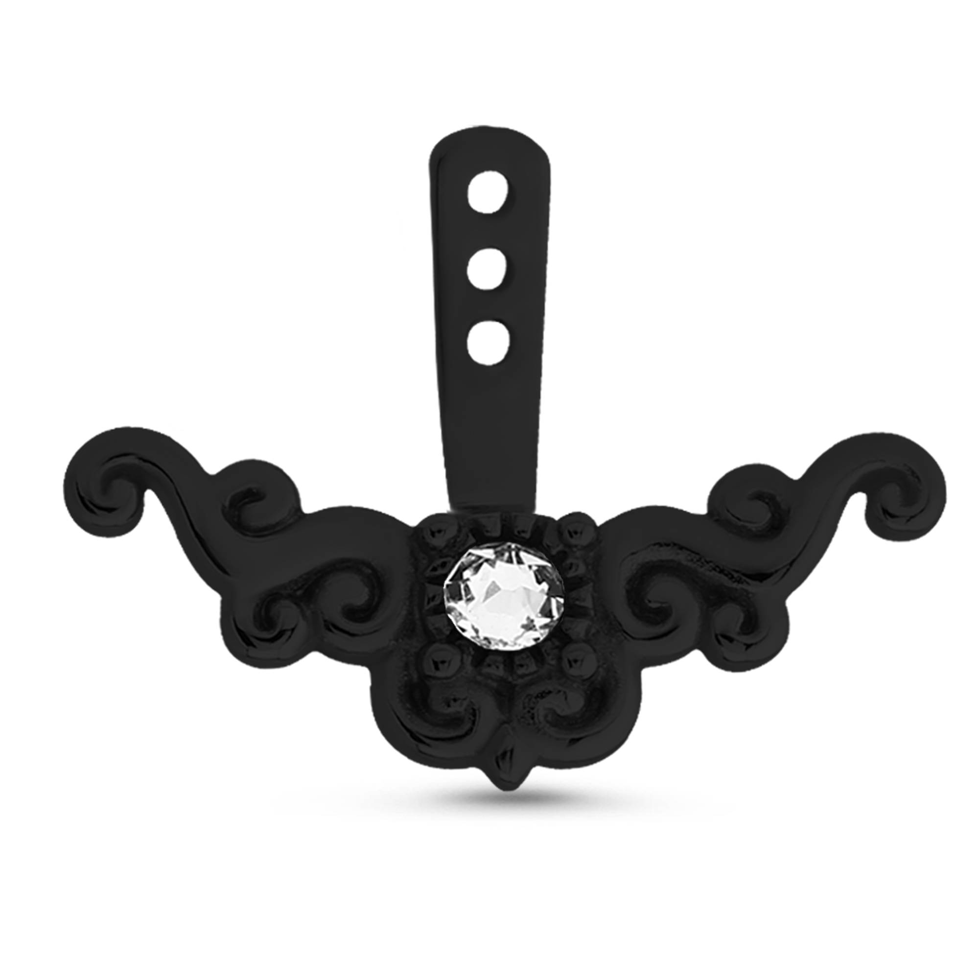 Solitaire Swirl Ear Jacket Earrings Cartilage Tragus Helix Labret 316L Surgical Steel