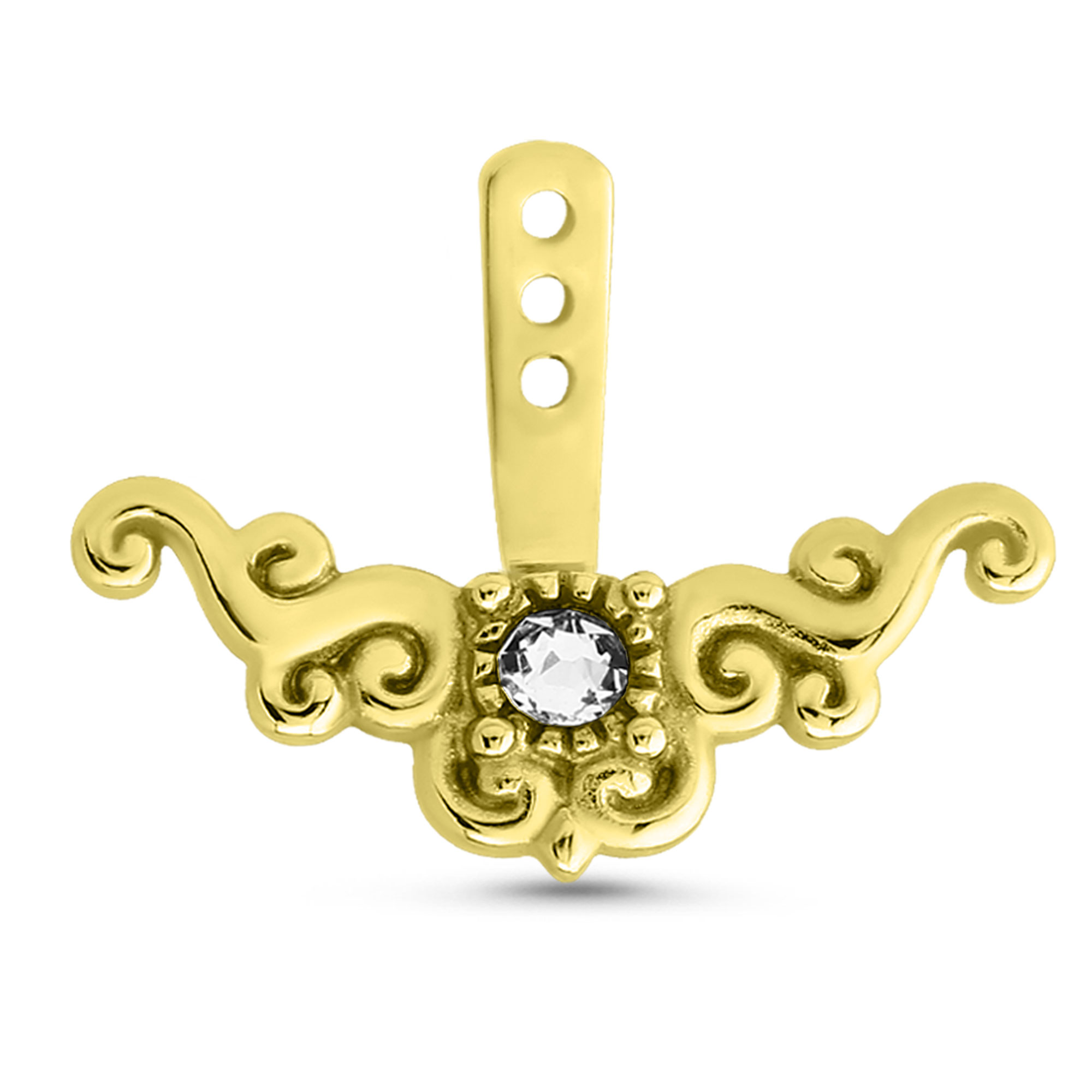 Solitaire Swirl Ear Jacket Earrings Cartilage Tragus Helix Labret 316L Surgical Steel