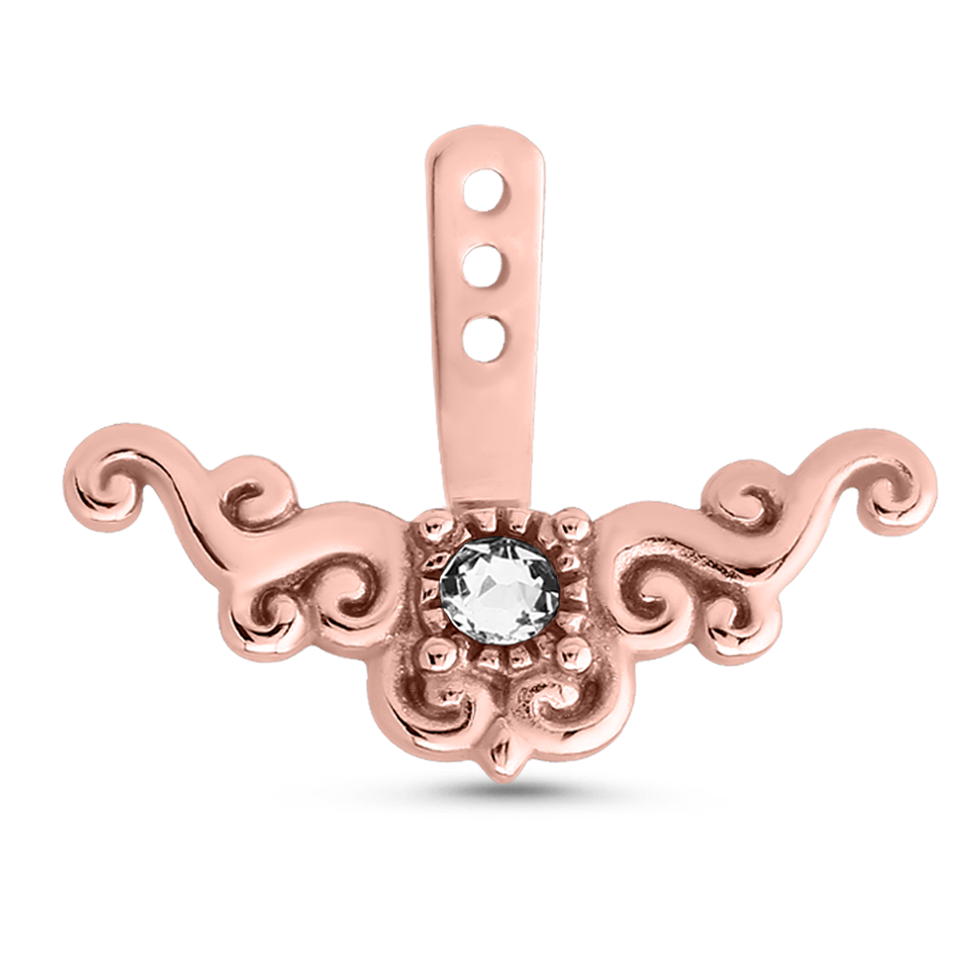 Solitaire Swirl Ear Jacket Earrings Cartilage Tragus Helix Labret 316L Surgical Steel