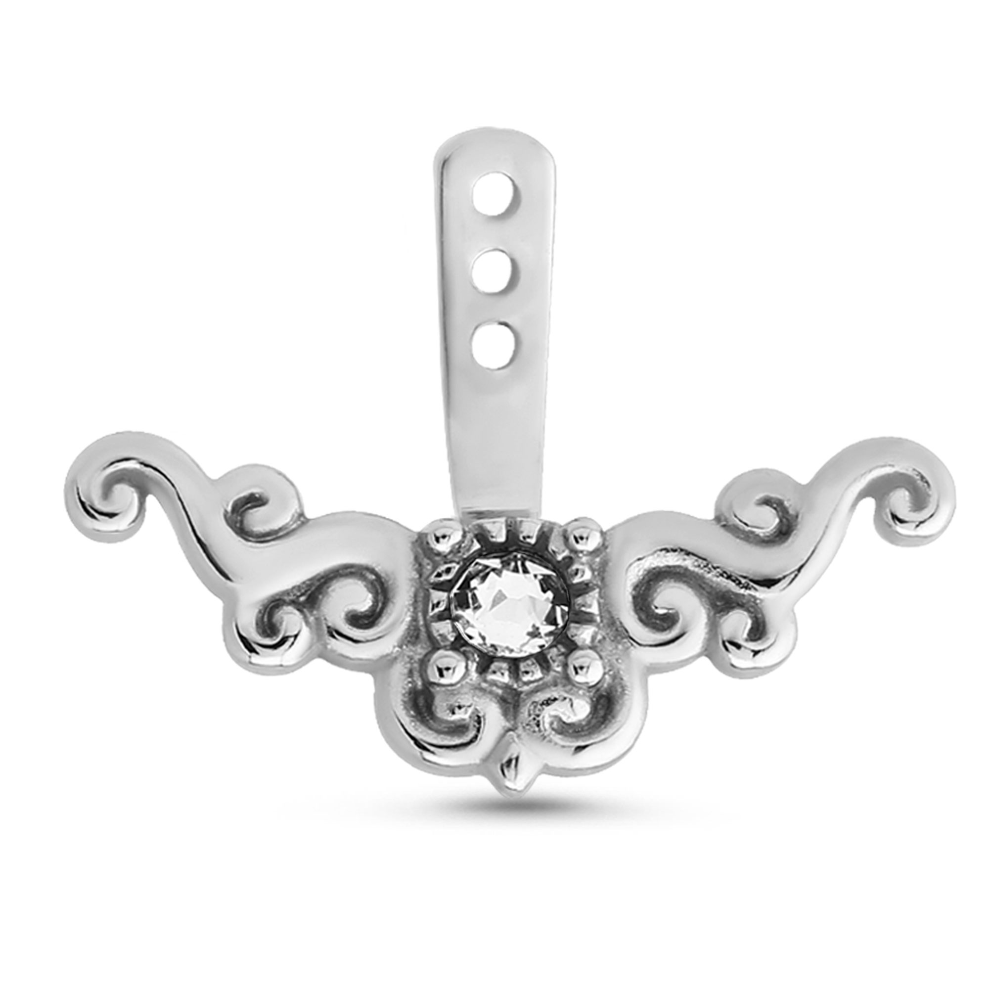 Solitaire Swirl Ear Jacket Earrings Cartilage Tragus Helix Labret 316L Surgical Steel