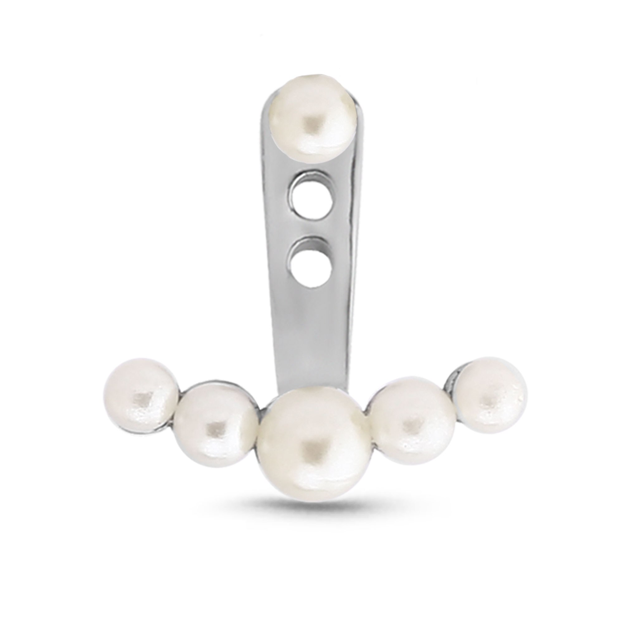 Pearl Ear Jacket Earrings Cartilage Tragus Helix Labret 316L Surgical Steel