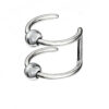 Surgical Steel Fake Clip On Open Hoop Nose Ring featuring a double bead design