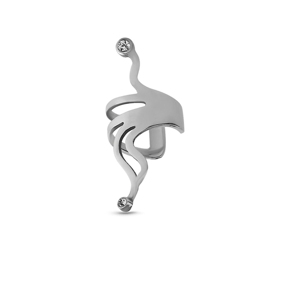 Surgical Steel Fake ear cuff cartilage hoop with an Double wave design