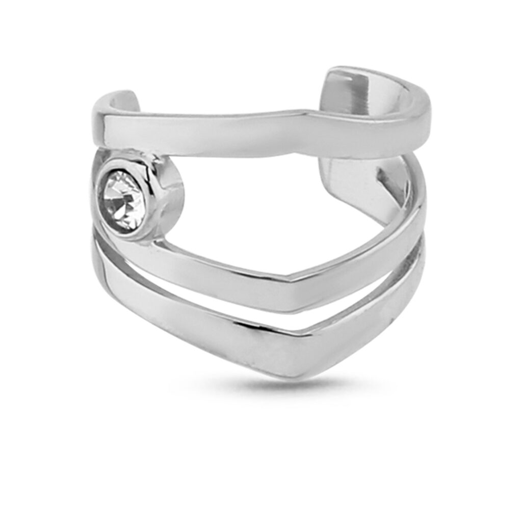 Surgical Steel Fake ear cuff cartilage hoop with an Solitaire design