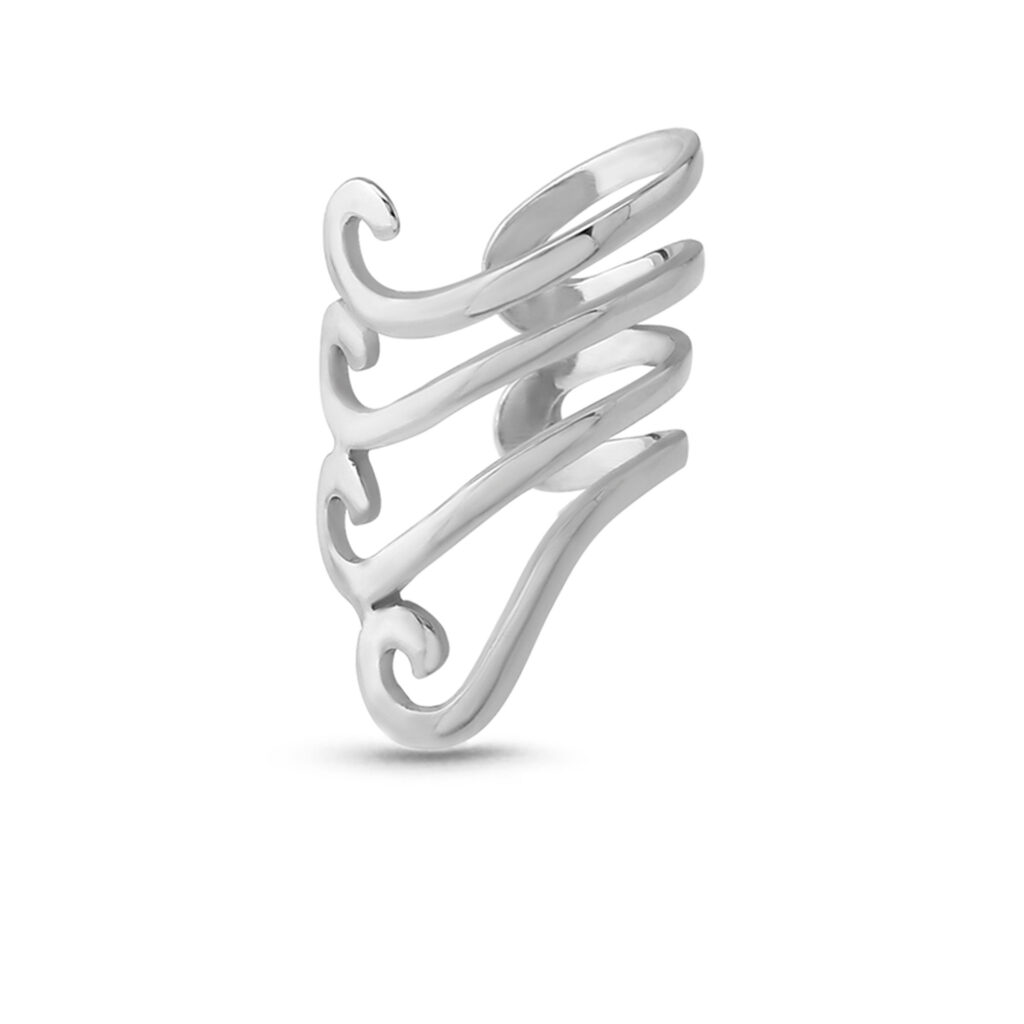 Surgical Steel Fake ear cuff cartilage hoop with an multi wave design