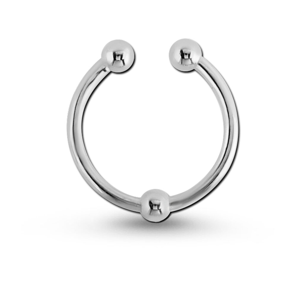 surgical steel fake septum hoop with a ball design