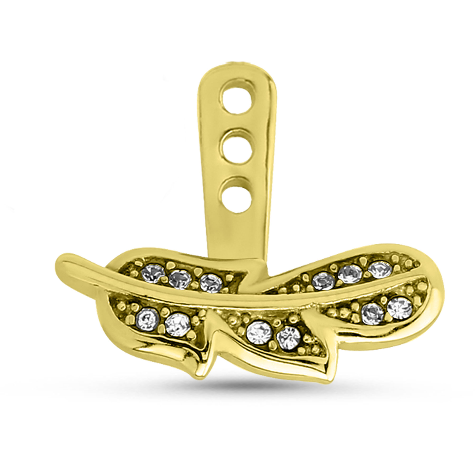 Feather Ear Jacket Earrings Cartilage Tragus Helix Labret 316L Surgical Steel