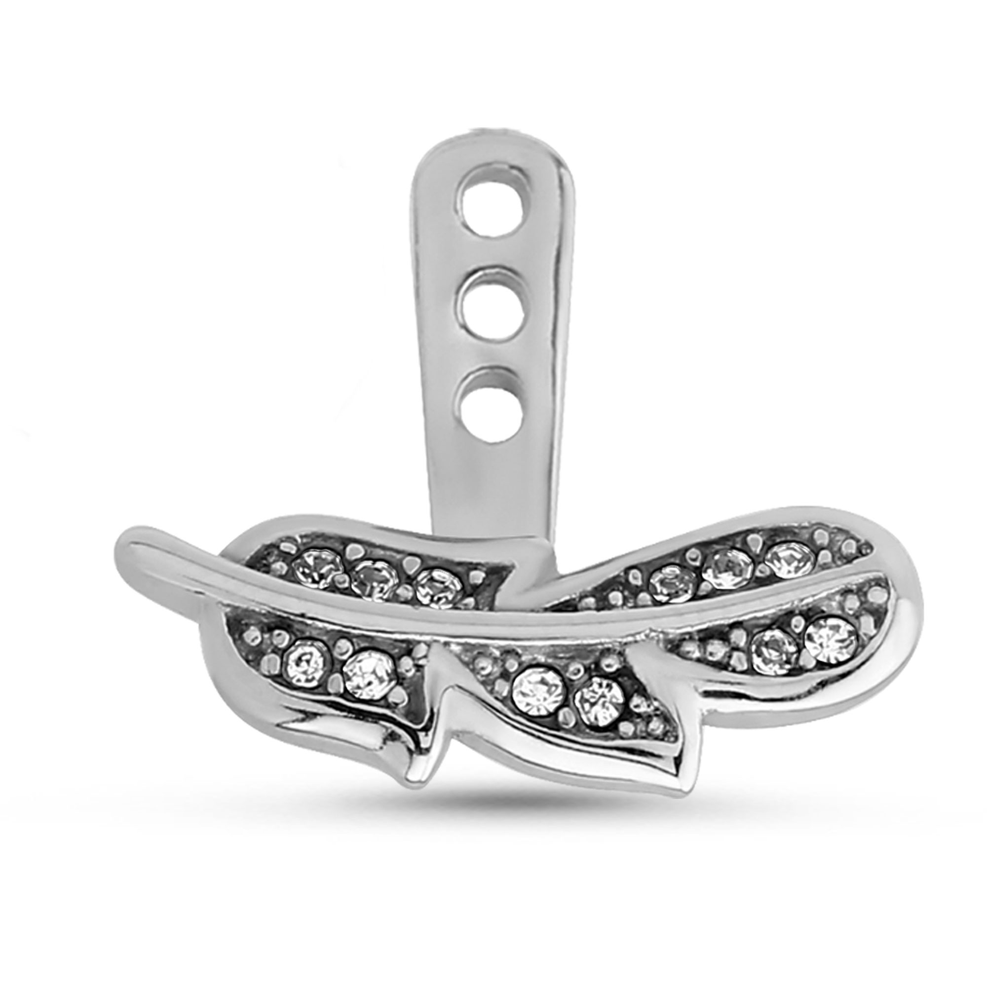 Feather Ear Jacket Earrings Cartilage Tragus Helix Labret 316L Surgical Steel