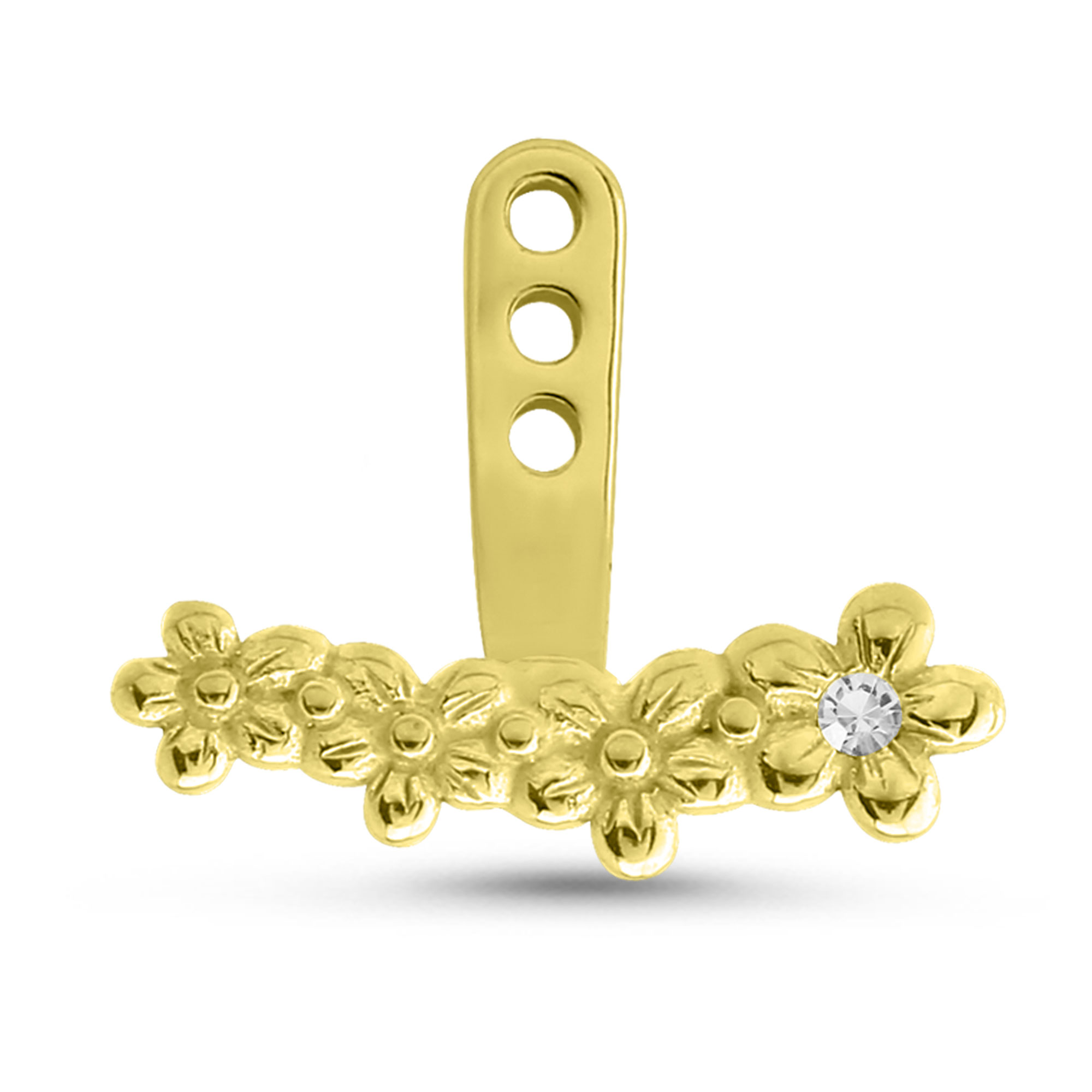 Flower Ear Jacket Earrings Cartilage Tragus Helix Labret 316L Surgical Steel