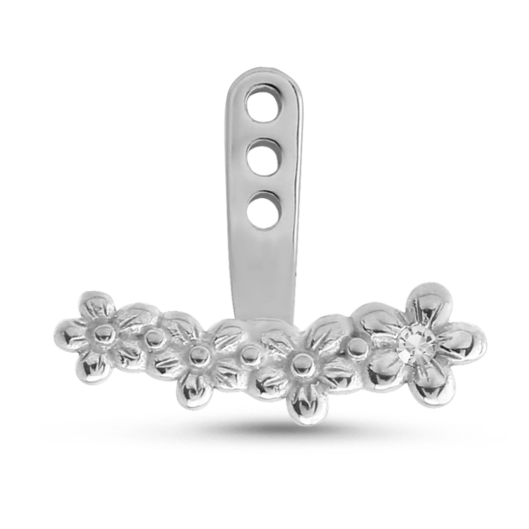 Flower Ear Jacket Earrings Cartilage Tragus Helix Labret 316L Surgical Steel