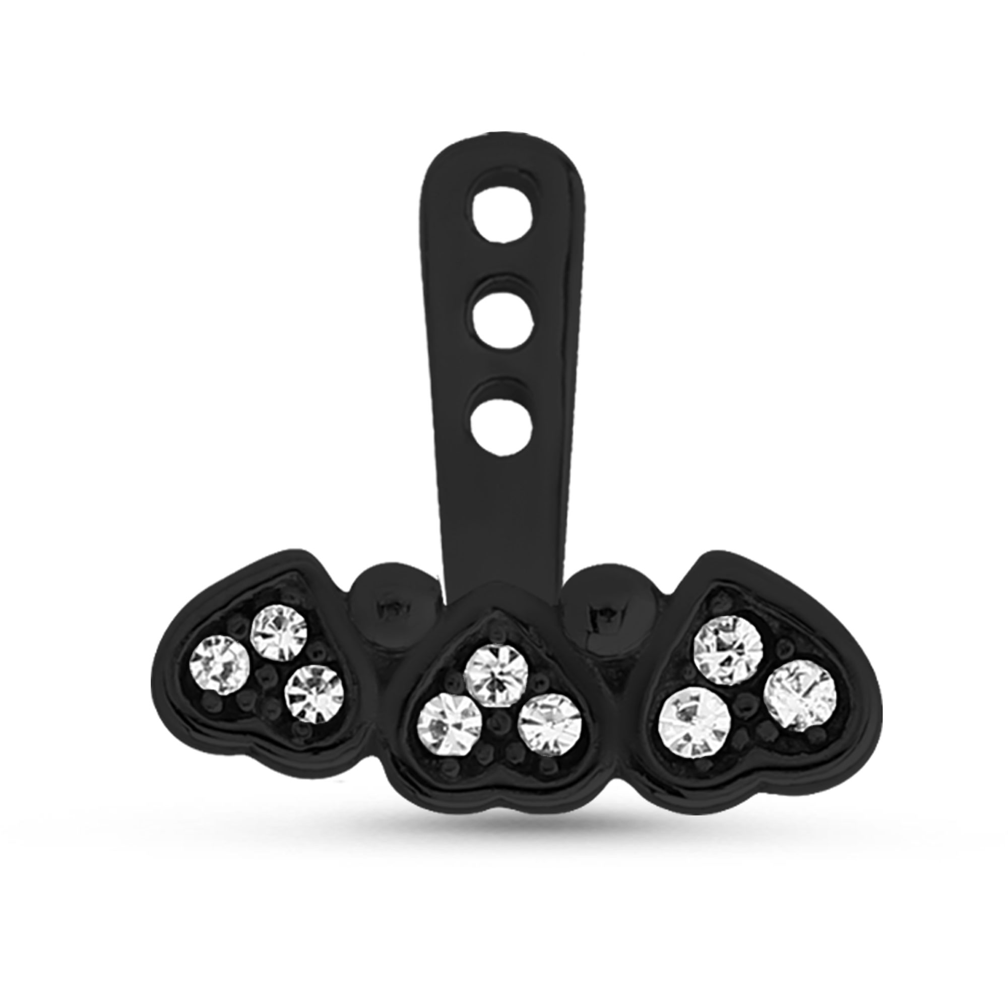 Hearts Ear Jacket Earrings Cartilage Tragus Helix Labret 316L Surgical Steel