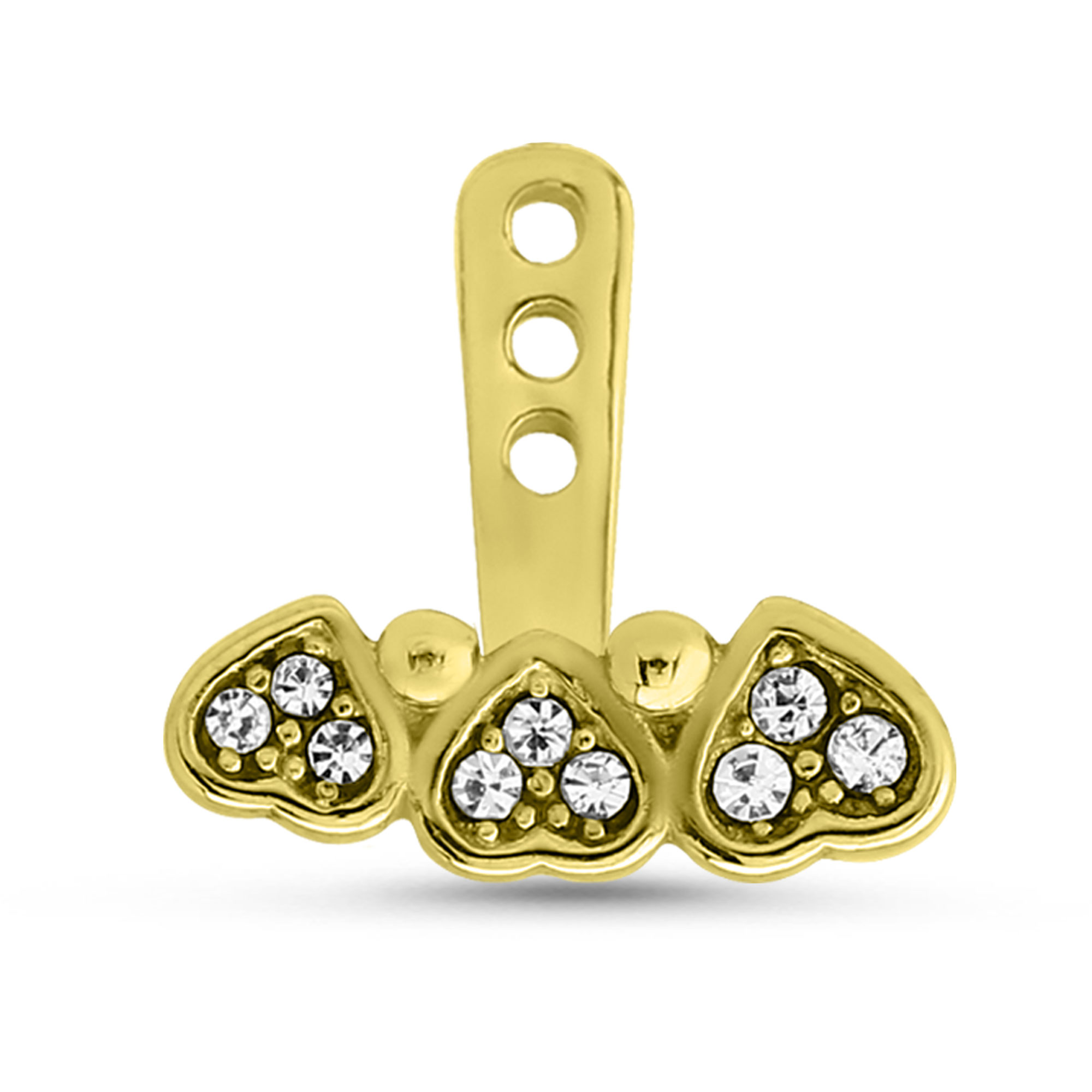 Hearts Ear Jacket Earrings Cartilage Tragus Helix Labret 316L Surgical Steel