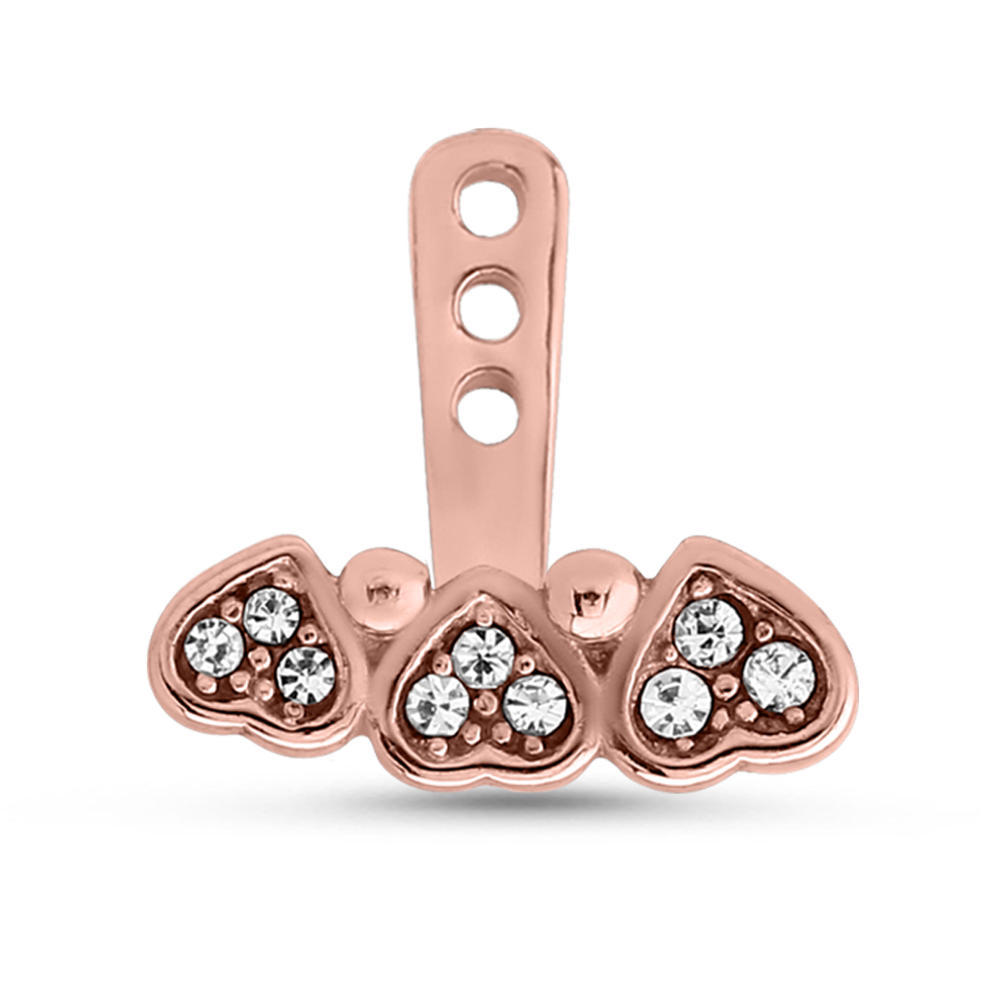 Hearts Ear Jacket Earrings Cartilage Tragus Helix Labret 316L Surgical Steel