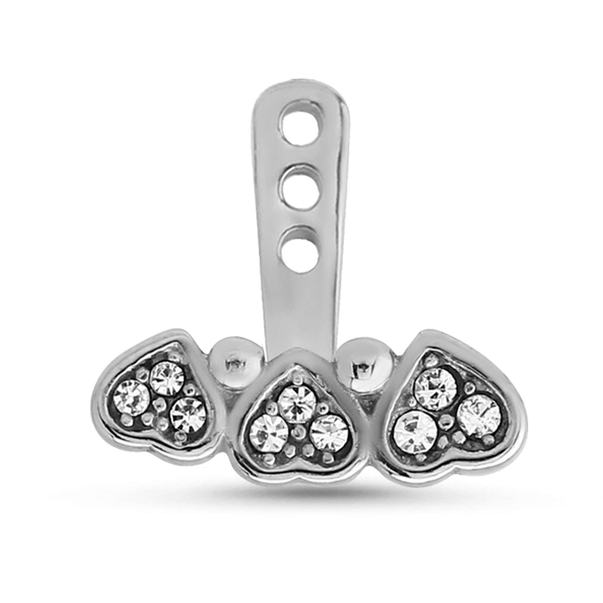 Hearts Ear Jacket Earrings Cartilage Tragus Helix Labret 316L Surgical Steel