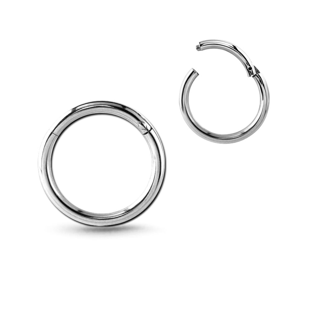 Hinged Clicker Nose Ring Hoop 316L Surgical Steel - Image 2