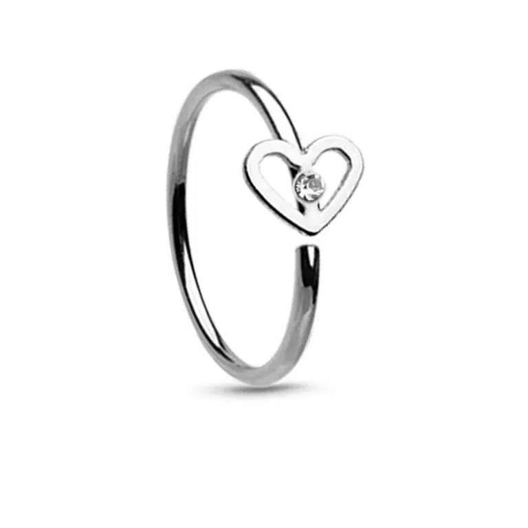 surgical -steel seamless hoop with a heart design