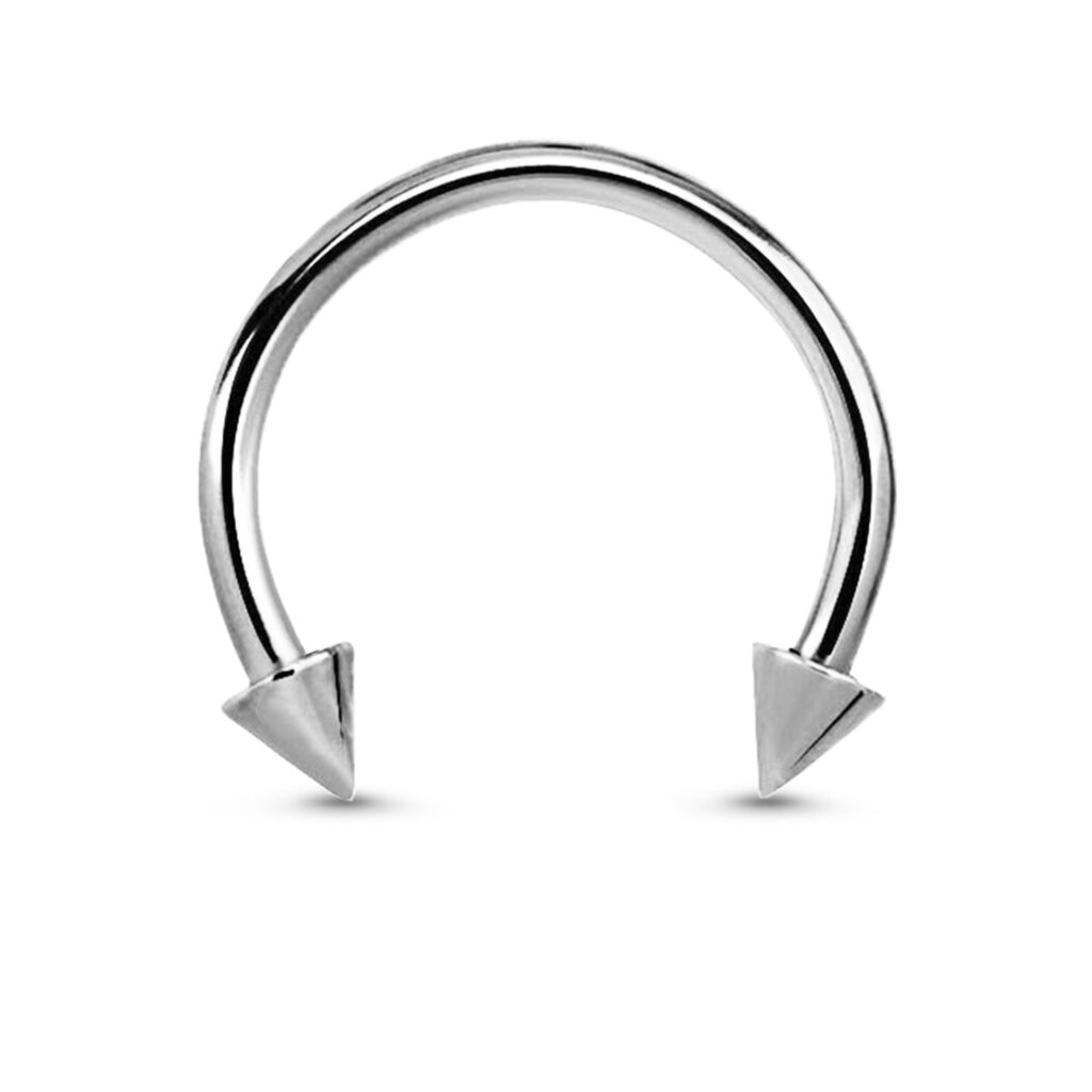 Surgical Steel Horseshoe Nose Hoop featuring an Steel Arrow Design