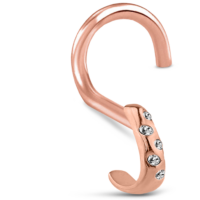 Surgical Steel Rose Colored five stone Nose Hugger Left Nose Screw