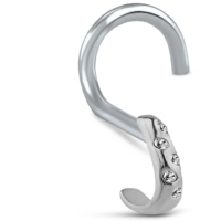 Surgical Steel five stone Nose Hugger Left Nose Screw