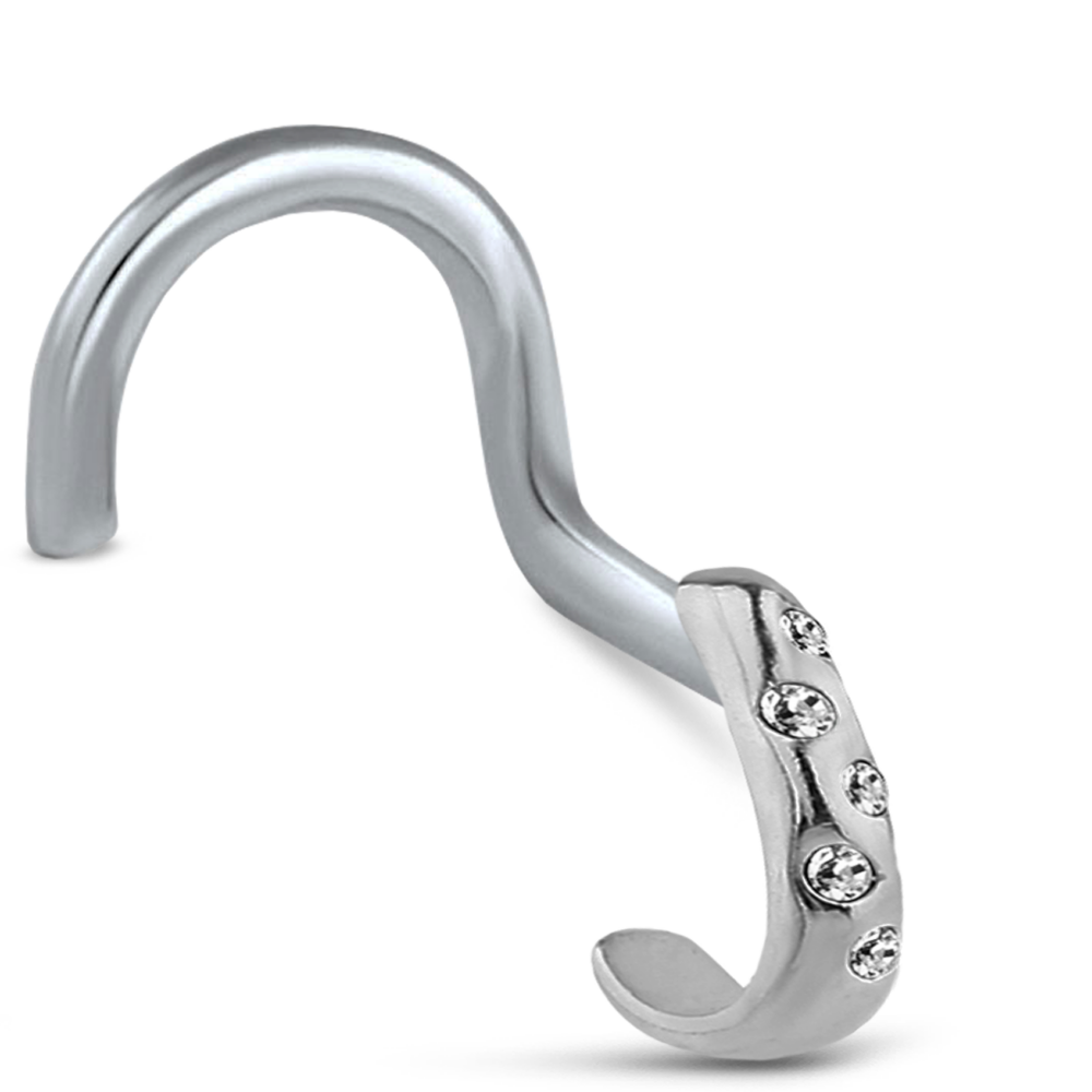 Surgical Steel five stone Nose Hugger Right Nose Screw