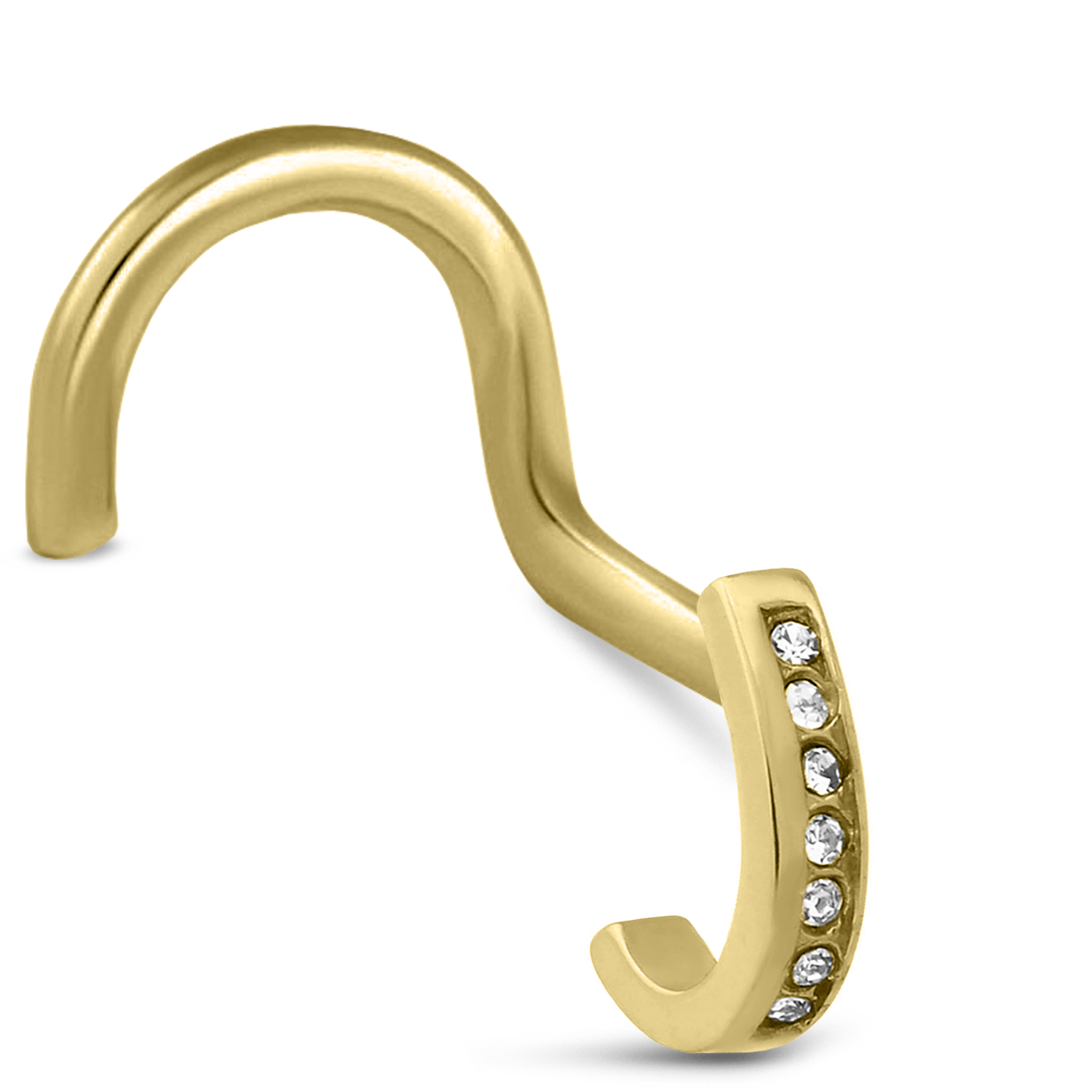 7 Stone CZ Nose Hugger Stud Ring 316L Surgical Steel