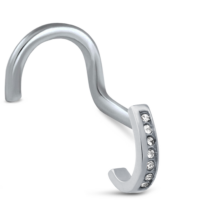 Surgical Steel 7 Stone Nose Hugger Right Nose Screw